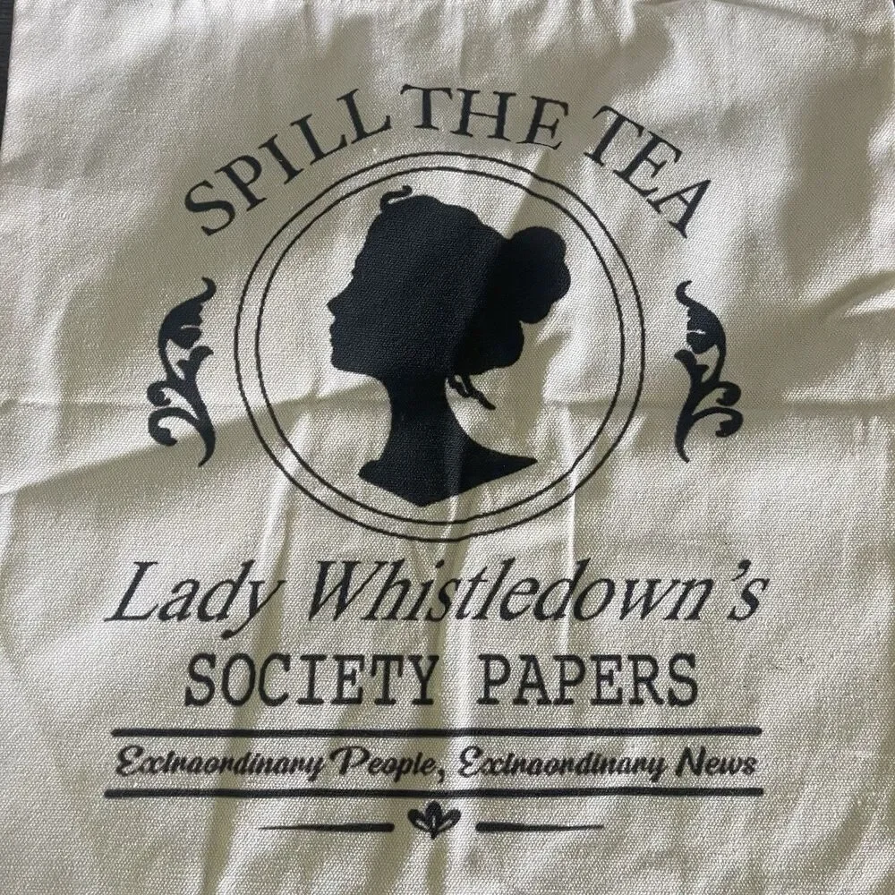 Women’s Spill the Tea Lady Whistledown’s Society Papers Off White Tote Bag